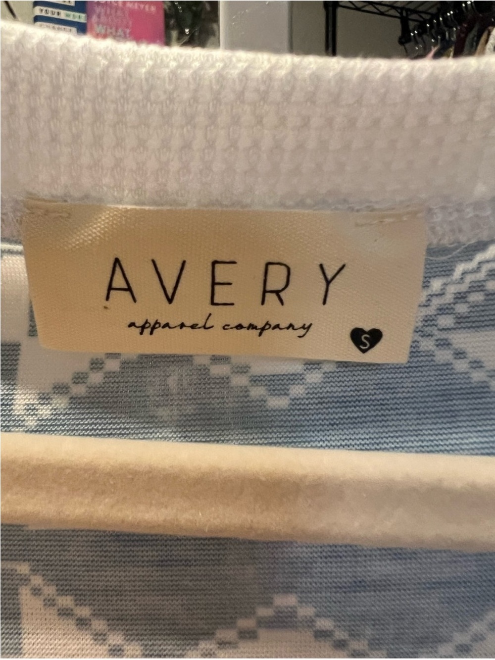 Avery White Tank with Pink & Blue Aztec Print - Picture 4 of 5